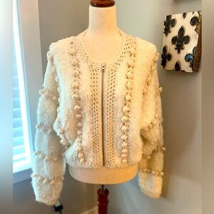 Frame Pom Pom zip cardigan!